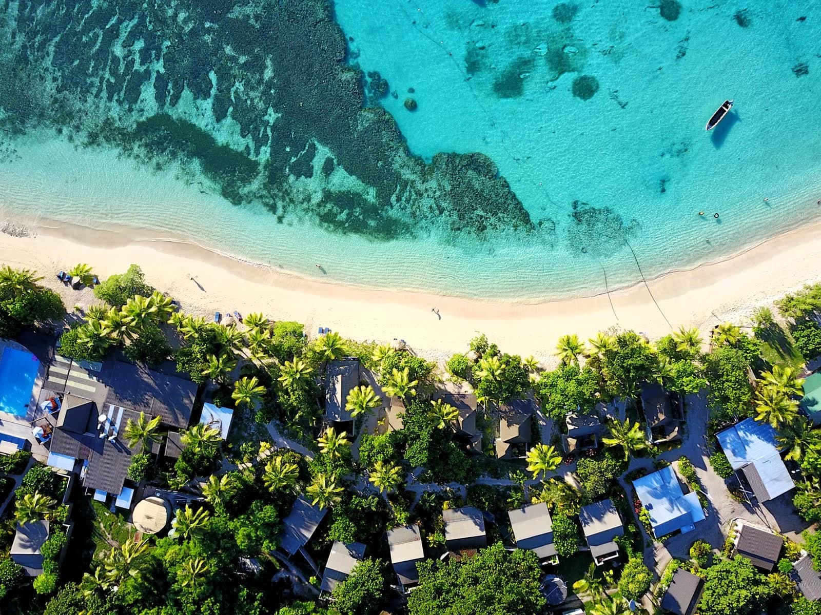 Blue Lagoon Beach Resort from above Nacula Bay